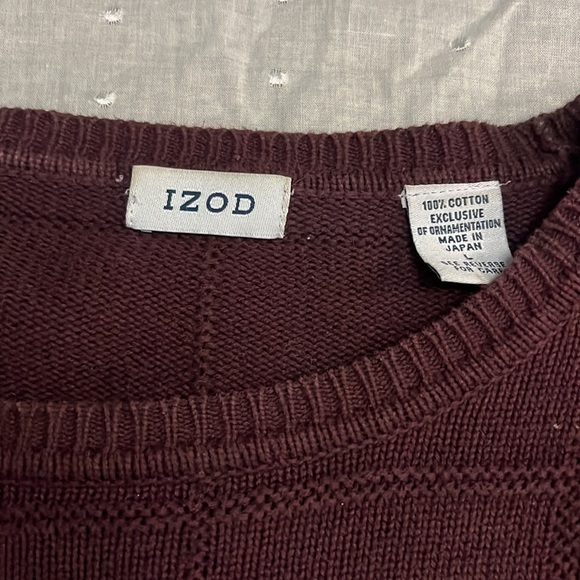 IZOD dark red sweater size L - Picture 3 of 3